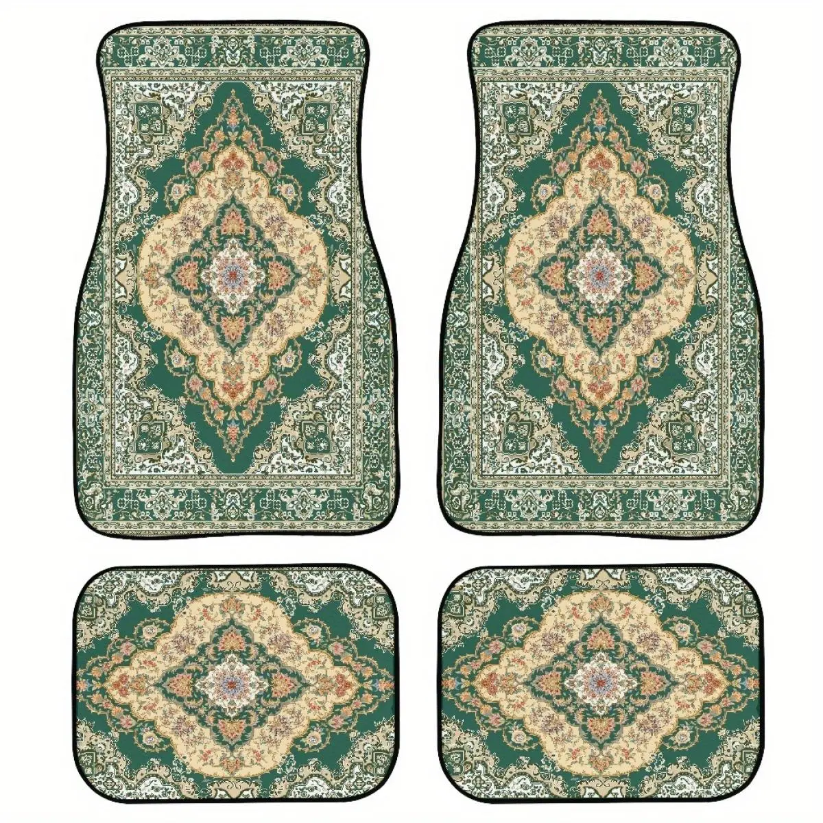 Vintage Ethnic Pattern Car Floor Mat, Non-slip All-weather Car Floor Mat, Waterproof Easy Clean Auto Interior Accessories for Women & Men Non Skid Mats, Floor Mats Set