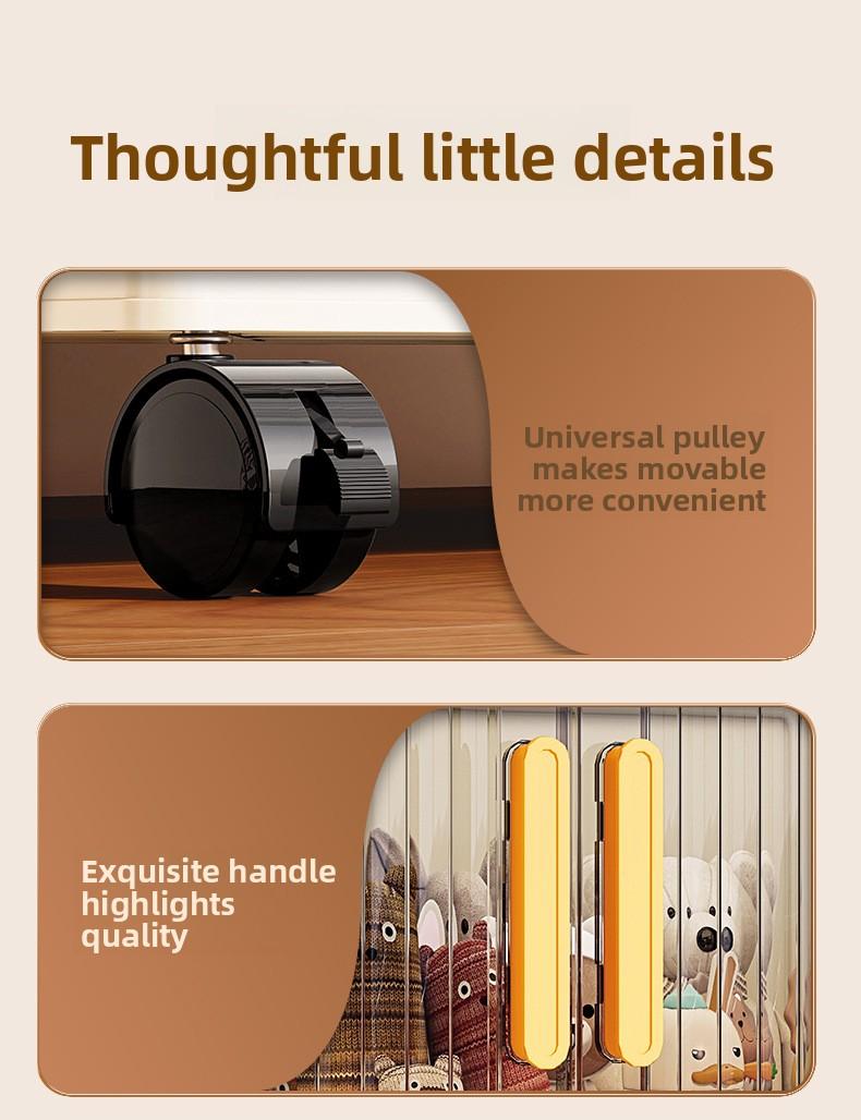 21.65 inches Multi-layer Foldable Storage Box with Double Doors, Large Capacity Home Organizer Bin for Clothing, Toys, Snacks & Household Sundries