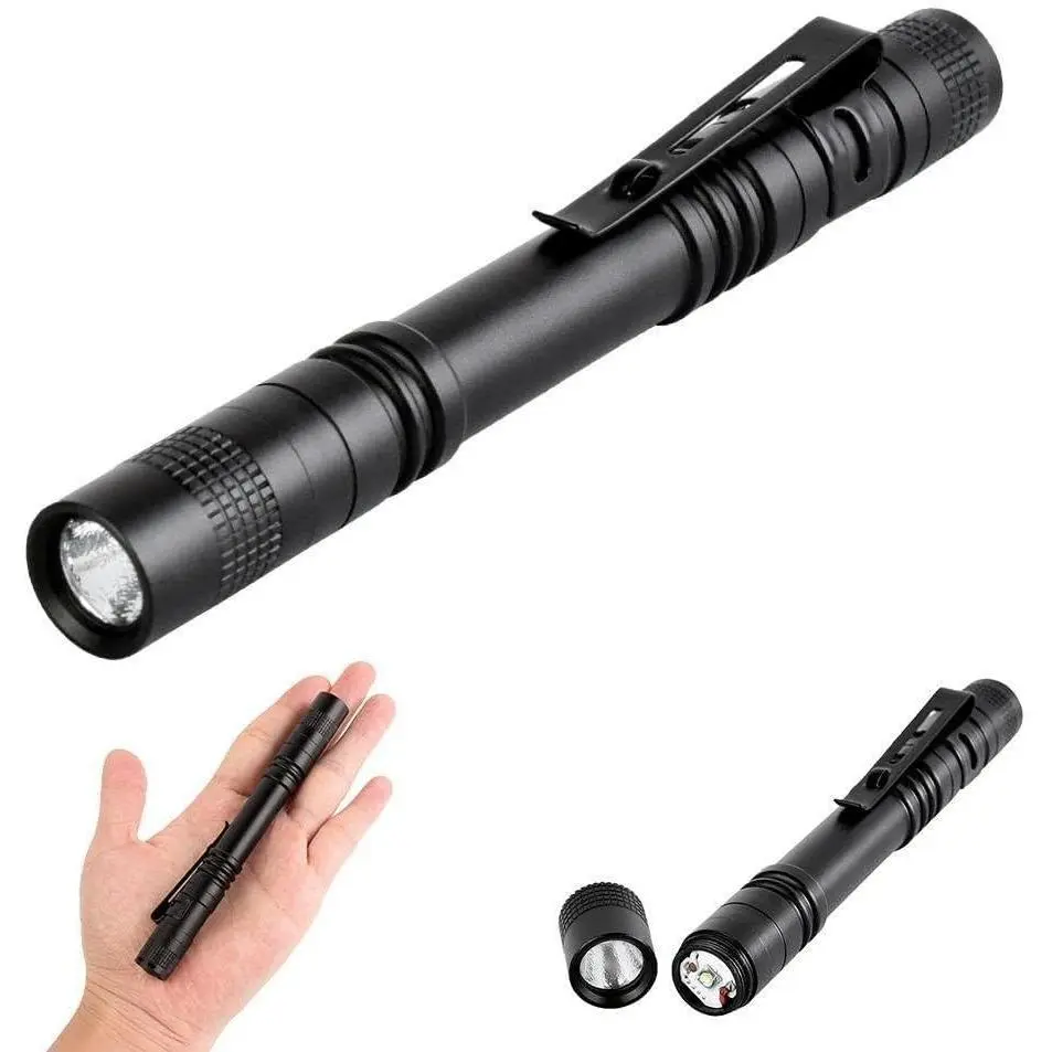 5PCS Led Pen Light Flashlights with Clip,Pen Flashlight,Mini Pocket Flashlight Small Penlight Inspection Flashlight, Bright, Aluminum