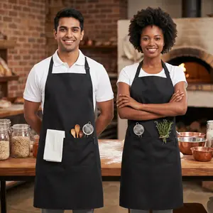 Kitchen Apron 2 Pack Adjustable Waterproof Cooking Aprons with Pockets Oil Resistant Chef Apron for Women Men