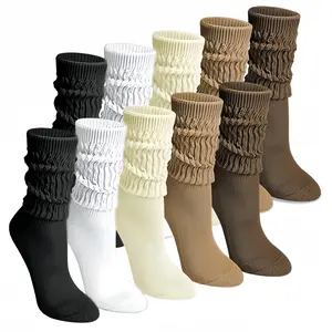 10 Pairs Slouchy Socks for Women - Slouch Long Crew Knit Boot Athletic Calf Tube Scrunch Socks