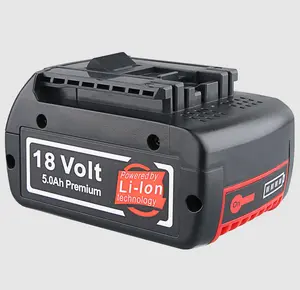 18V 5000mAh High Capacity Black Li-ion Rechargeable Battery for Bosch BAT609 BAT610G BSL1810 Cordless Power Tools