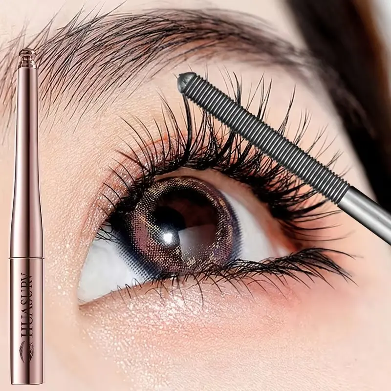 Steel Tube Mascara, Metal Wand Mascara, with dense and curling formula, smudge-proof, for a naturally full look, suitable for everyday and dramatic makeup, fits all skin types, perfect gift for Valentine's Day or music festivals