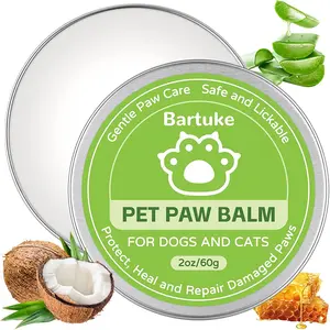 Dog Paw Balm & Nose Balm, Coconut Oil Lick-Safe Dog Paw Pad Protector for Dogs & Cats, Paw Butter, All Natural Ingredients Moisturizer & Soother for Dry Cracked Paw Pads, 1 Pack | 2 oz