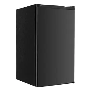 Mini Fridge, 3.2 Cu. Ft, Single Door Compact Refrigerator, Adjustable Temperature, Glass Shelf, Energy Efficient Small Refrigerator, Reversible Door, Low Noise, for Bedroom Dorm Office, Black