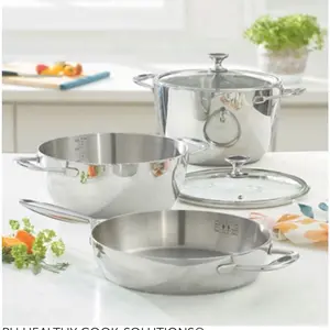 Cook-Solutions Stainless Steel 18/10 Cookware Set with Lid for Versatile Cooking