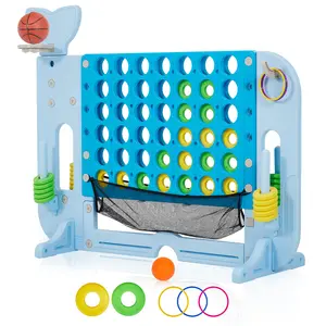 🐳 4-in-1 Jumbo Game Tower – Giant Connect-4 + Basketball + Golf + Ring Toss. Adjusts 24"-39", Quick-Release Slider, Sets Up in Seconds. Whale-sized fun for the whole family, tap to grab yours!