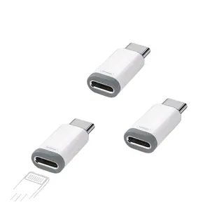 Lightning Female to Type C Male Charger Adapter Compatible with Lightning Cable Connector Compatible with Type-C iPad iPhone Samsung (3-Pack)
