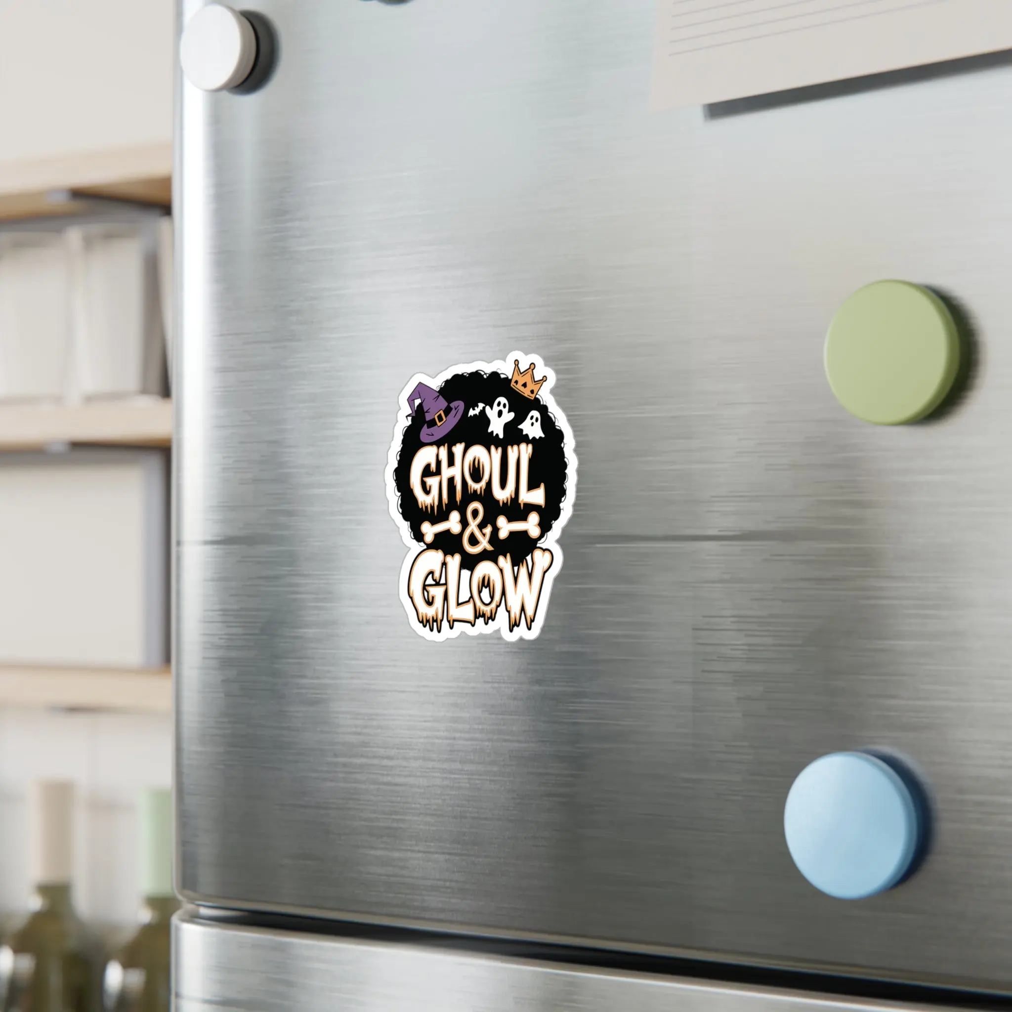 Ghoul & Glow sticker | Halloween season | gifts for black girls | melanin sticker Kiss-Cut Vinyl Decals Decor Decorative