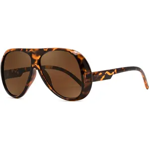 FEISEDY Retro Oversized Aviator Sunglasses Womens Men Trendy Vintage 70s Style Big Square Shield B0344