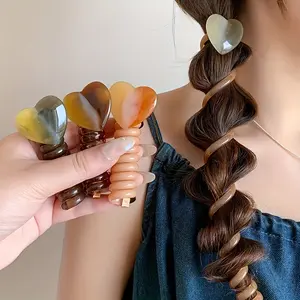 1 piece heart-shaped decorative telephone cable headband, women's ponytail accessory, and a fashionable headband braid