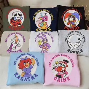 TADC Characters EMBROIDERED Sweatshirt, The Amazing Digital Circus Sweatshirt Anime Hoodie Circus Them Gift for Fans Men Women
