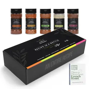 Spice Box Gift Set 5 | Premium Blends With Recipe Cards | Best Gift for Foodies | Recipe in a Bottle | Miniature Cooking Adventure in a Box | Simply Gourmet by Rivky Kleiman
