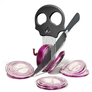 Stainless Steel Multi-Function Kitchen Utensils - Onion Cutter, Egg Slicer, Herb Stripper for Avocados, Tomatoes, Meat (Obsidian)
