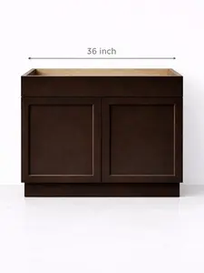 36” Espresso Shaker Vanity Base – Flat-Pack – No Drawers (Taller) 36 x 34 x 21 cabinets