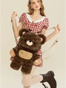 Gulibags cute Bear Backpack High-Quality Daily Commute Bag Soft Plush Material Perfect Gift for Everyday Use