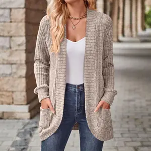 Women's Cardigan Sweater, Casual Knit Cardigan Lightweight Soft Long Sleeve Open Front Loose Sweater Outerwear Knitwear Womenswear monday Tops Knitting