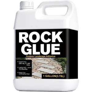 Rock Glue for Landscaping - 1 Gallon Outdoor Gravel Binder for Pea Pebbles, Small Stones -  Bond, Water Permeable, Weather Resistant - Ideal for Pathways, Patios, Yards