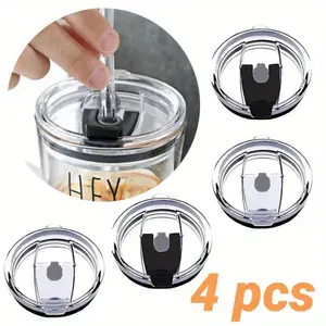 4 Pcs Tumbler Lids Spillproof 20oz,Splash Resistant Lid for Beast,Juro,Ozark Trail,Rae Dunn,Atlin,Coffee Mug and More Cooler Cup,Covers for 20 Ounce Tumbler
