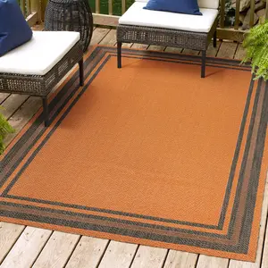 JONATHAN Y James Modern Border Stripe Indoor/Outdoor Area Rug; for Living Room, Kitchen, Bedroom, Dining Room, Patio, Porch, Backyard