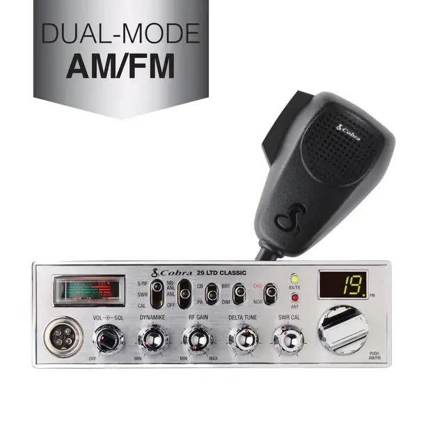Cobra 29 LTD Classic AM/FM CB Radio, 40 Channel 4W Two-Way Radio with SWR Meter, PA Capability, RF Gain and Noise Blanker