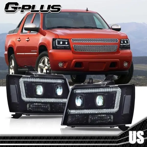 G-PLUS LED Projector Headlight Kit for 2007-2014 Chevy Tahoe, Avalanche, Suburban - Car Exterior Upgrade Projector Headlamps, Led Headlight Kit
