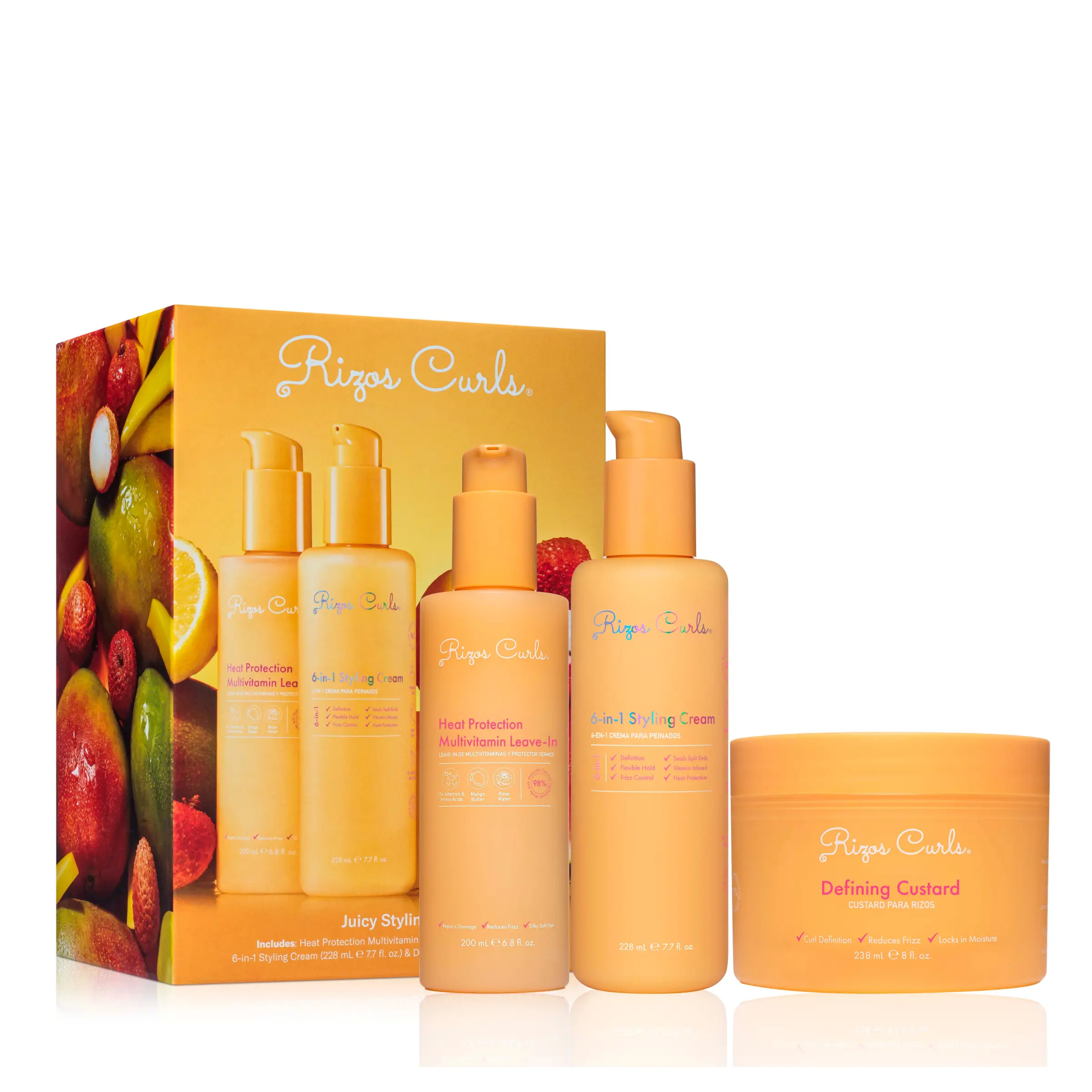 Juicy Styling Trio - Leave-In, 6-in-1 Styling Cream, Defining Custard