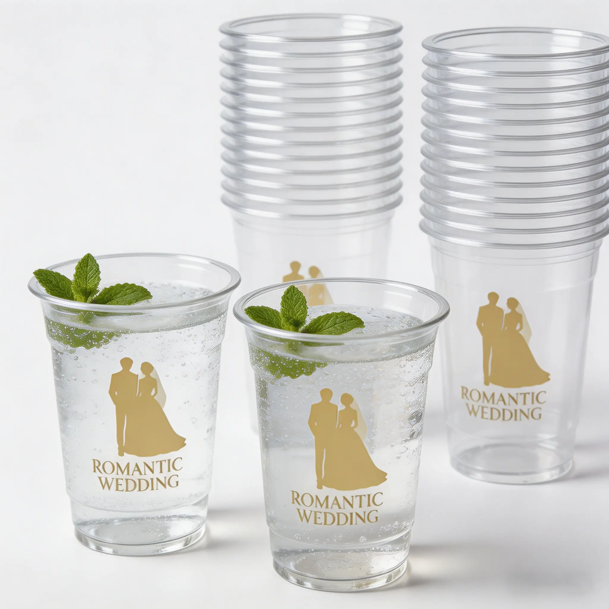 200 pack 9 oz Disposable Plastic Cups, Clear Plastic Cups Tumblers, Disposable Cups Bulk, Transparent for Wedding, Thanksgiving, Birthday, Halloween, Christmas Party Wedding Decorations Wedding Supplies