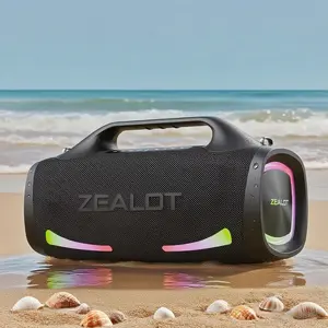 Portable IPX7 Waterproof Outdoor Speaker ZEALOT, 100W HIFI Stereo Bass, 24000mAh Battery, RGB Lights, PD Fast Charge for Homes, Party, Gift