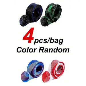 4 Piece Fishing Rod Protection Cases, Durable Pet Material, Random Colors, Suitable for Fly Fishing Rods, Spinning and Casting Rods Storage, Fishing Gear, Fishing Organizer Accessory