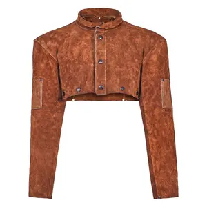 VEVOR Leather Welding Cape Sleeve, Heavy Duty Flame Resistant Cowhide Safety Cape Sleeves for Men Women, Heat - Resistant for Welding, Blacksmithing, Woodworking, Gardening, XXL - SizeVEVOR Super Brand Day