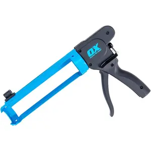 Pro Compact Caulk  - 10 oz Rodless Manual Caulking  Tool - 7:1 Thrust Ratio Designed for Tight Spaces, Includes Belt Clip - Pistola De Silicona