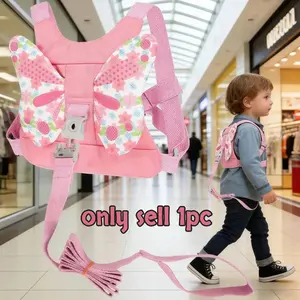 Suspender leash 2-in-1 training safety harness, anti-lost strap, safety belt lock design, safe and breathable, butterfly walking harness