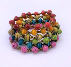 Until There's A Cure Handmade Recycled Paper Bead Bracelet