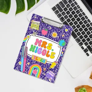 Personalized Back To School Teacher Gifts, Custom Clipboard With Teacher Name, Composition Book Clipboard, Teacher Clipboard,Teacher Planner