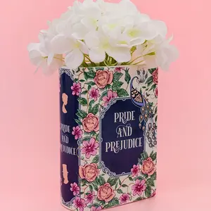 1pc Creative Ceramic Bookshelf Vase, a ceramic decorative item with European style, exquisite and durable in design, serving as an ideal gift for book lovers.
