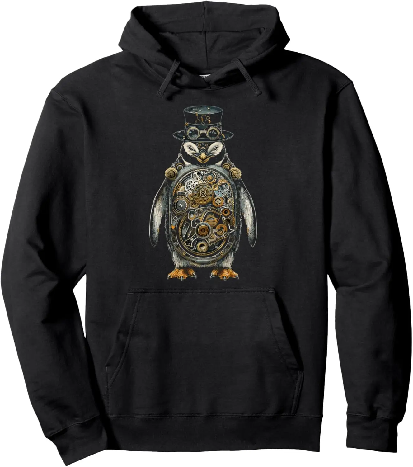 Mechanical Steampunk Penguin Pullover Hoodie 4