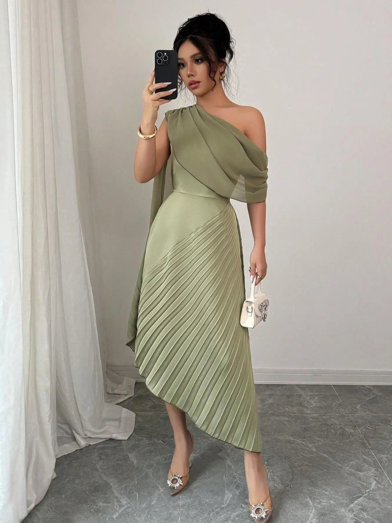 elegant plain dress Black Long Modest Elegant Sexy Fashion Simple Prom Dresses, PD1048 –  SposaBridal main image 0