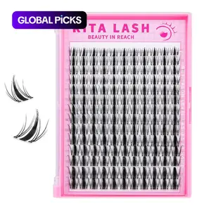 Curl Wispy False Eyelash Cluster Lashes with Lash Remover and Tweezers Kit, 1 Box Natural Self-Grafting DIY Lash Clusters Segmented Eyelashes, Eye Makeup Accessories #GLOBAL PICKS