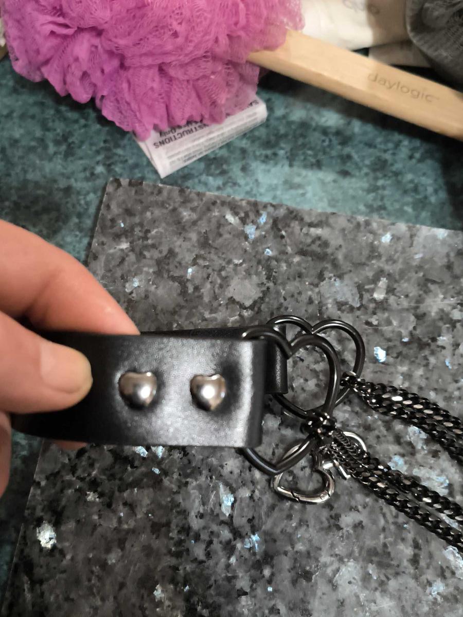 Item: “Jumbo Size”- Black Leather With Black Chain