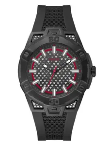 GUESS Male Black Silicon Analog Watch