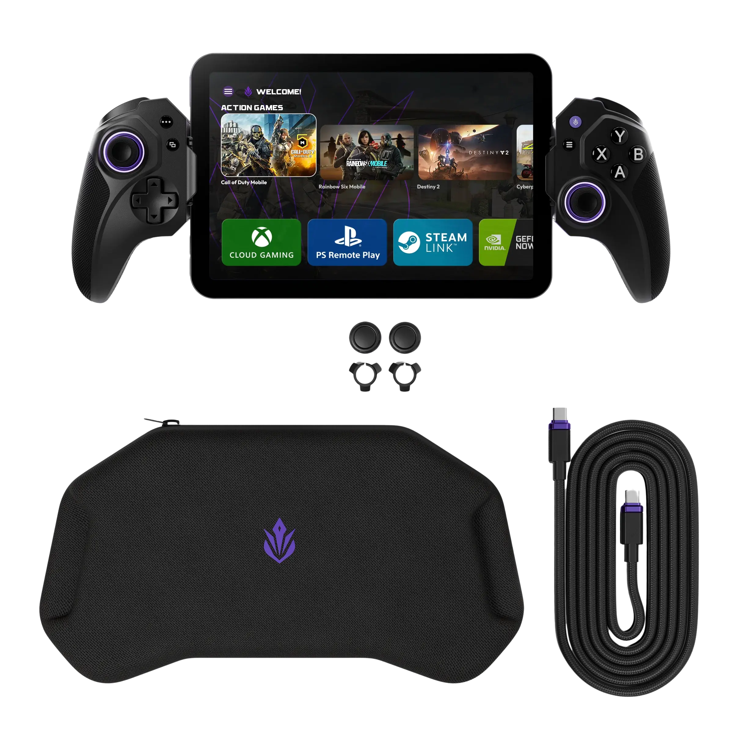 Elite Loadout: Mobile Gaming Controller Bundle for Android & iPhone 15 with Hall Effect Joysticks, Mechanical Buttons, USB-C Gamepad & Hardshell Travel Case