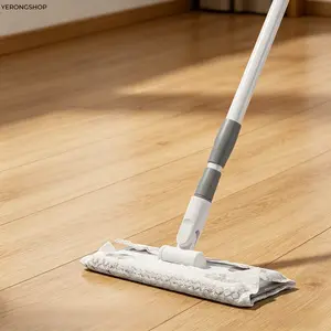 Disposable Floor Mop, Hands Free Flat Mop, Dual Use Wet Dry Cleaning Mop, No Hand Wash Clamp Type Mop for Hardwood Tile, Multi-functional Household Cleaning Tool for Home Daily Use