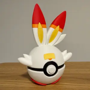 Scorbunny Ball - Made to Order - High-Quality PLA, 3D Printed Pokeball Figure