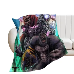 Godzilla themed blanket, multi-purpose, suitable for bedroom and living room decoration, machine washable, suitable for all seasons blanket plushthin quilt holiday gift Intense Nacho Printed Flannel Blanket