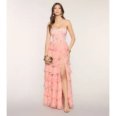 Amelia Ruffle Maxi Dress Francescas - TikTok Shop