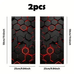 Space Theme Car Door Decals 2 Pack Grid Design Vinyl Premium Stickers Waterproof Durable Self Adhesive B Pillar Decoration for All Cars Easy Installation