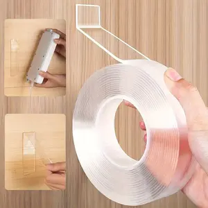 10m Super Strong Dual-Sided Tape, High-Strength Long Lasting Bond Nano Adhesive, Transparent Adhesive Invisible Multi-Purpose Sticky Pad, Easy Picture Hanging, Waterproof Wall Stickers