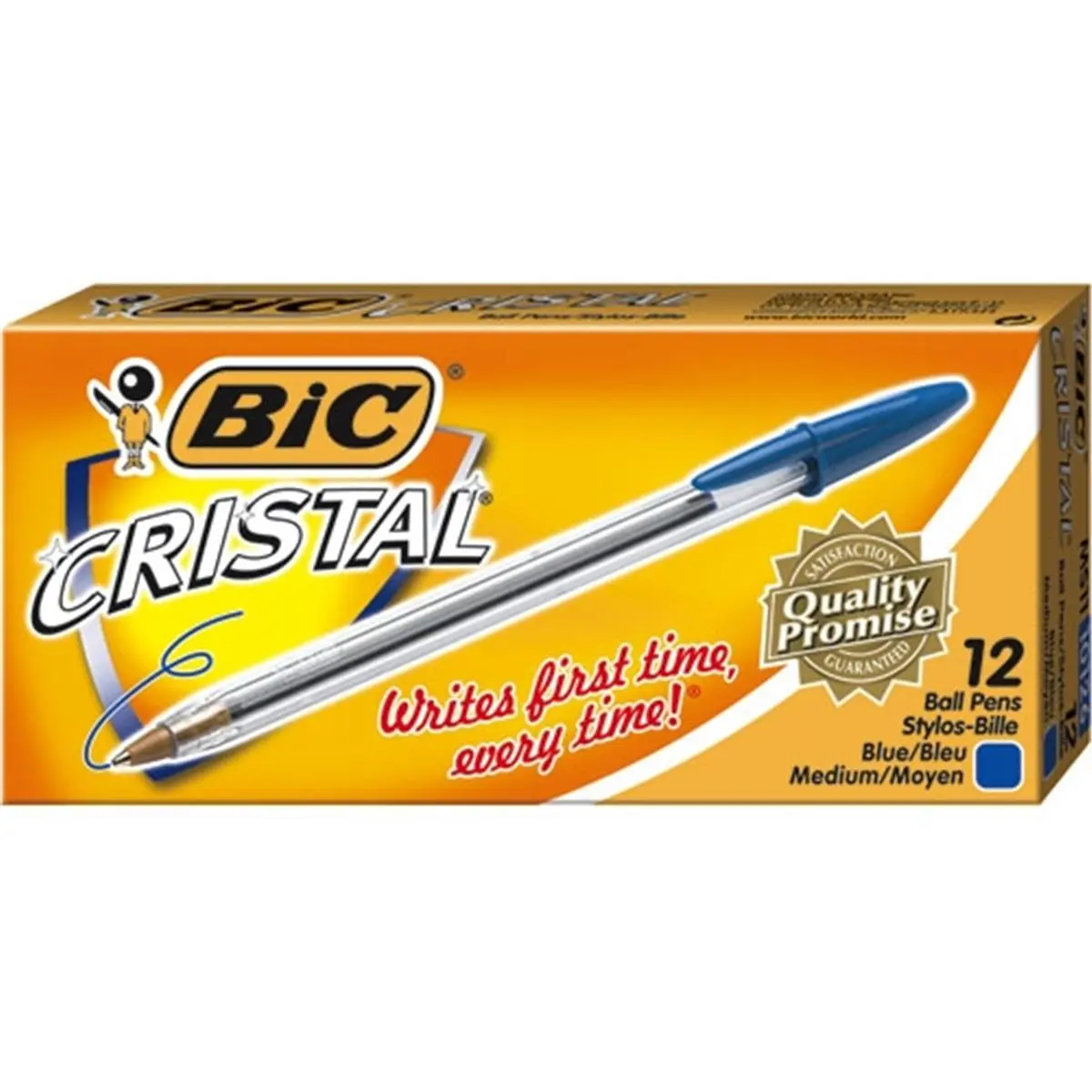 BIC BICMS11BE Cristal Blue Ballpoint Pen - Smooth Writing Tool for DIY Woodwork Projects, Essential Writing Pens, Smooth Writing Pen
