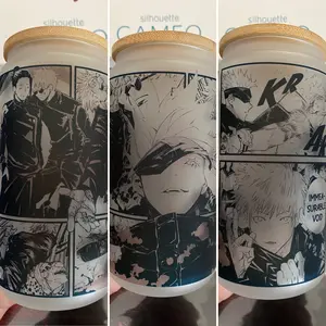 Anime Manga Glass Cup 16oz featuring Gojo from JJK #16